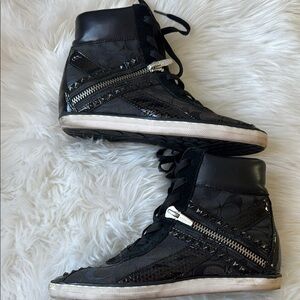 Coach Women's Black High-Top Sneakers Size 8.5